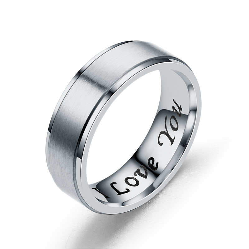 True Love Forever I Love You Matte Couple Ring Women’s Rings Set Stainless Steel Ring Woman Rings on Phalanx Men’s Finger-ring alx