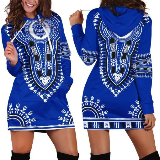 Zeta Phi Beta 1920 Dashiki Pattern Hoodie Dress