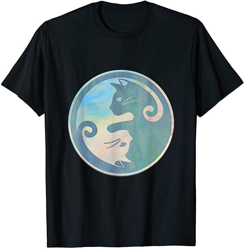 Cat Yin Yang Cute Kitty Kittens Opal T-Shirt