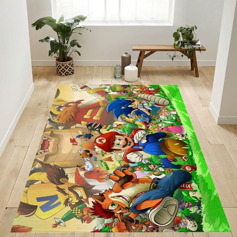 Super Mario 24 Area Rug Living Room And Bed Room Rug Gift Us Decor