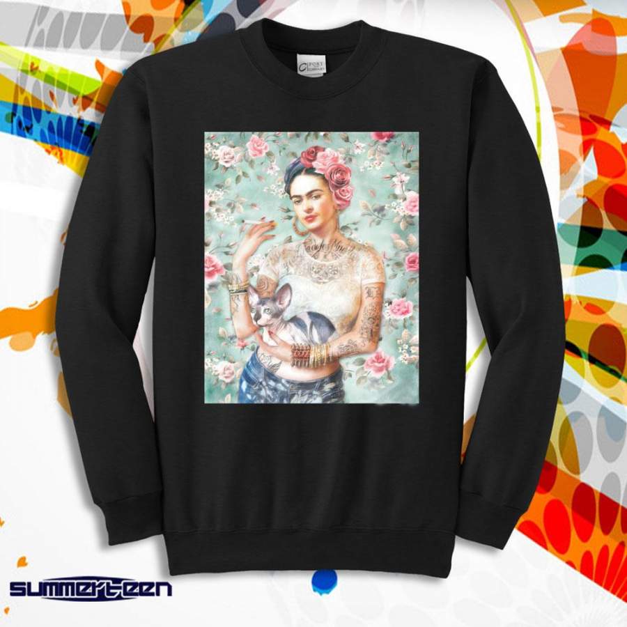 Bad Mexican Female Artist With Cat Men’S Sweatshirt