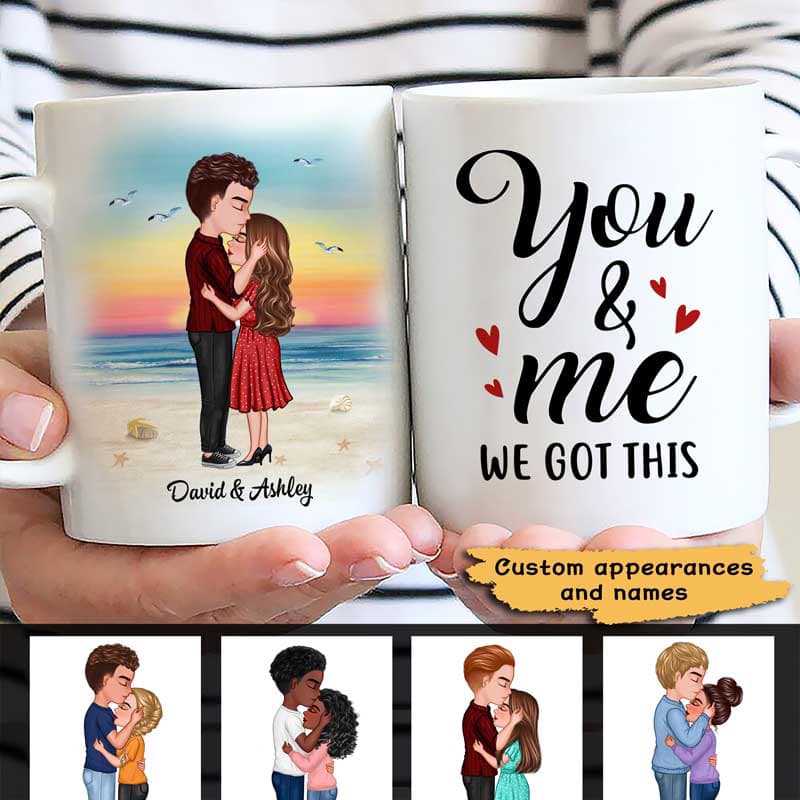 Doll Couple Kissing On The Beach Valentine‘S Day Gift Personalized Mug