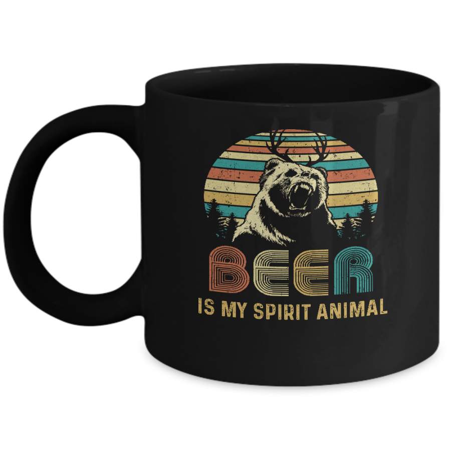 Beer Is My Spirit Animal Vintage Bear Lover Gifts Mug