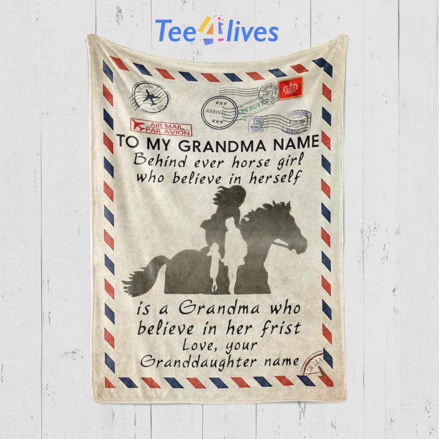Custom Blanket Personalized Name To My Grandma Blanket – Gift for Grandma – Fleece Blanket