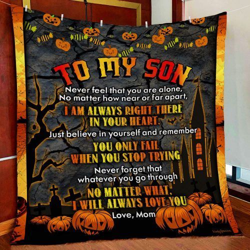 To My Son Halloween Quilt Blanket Qnk483Q Block Of Gear™