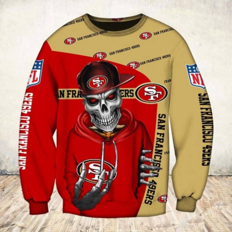 Skul san francisco 49ers all over print 3D hoodie, shirt – maria