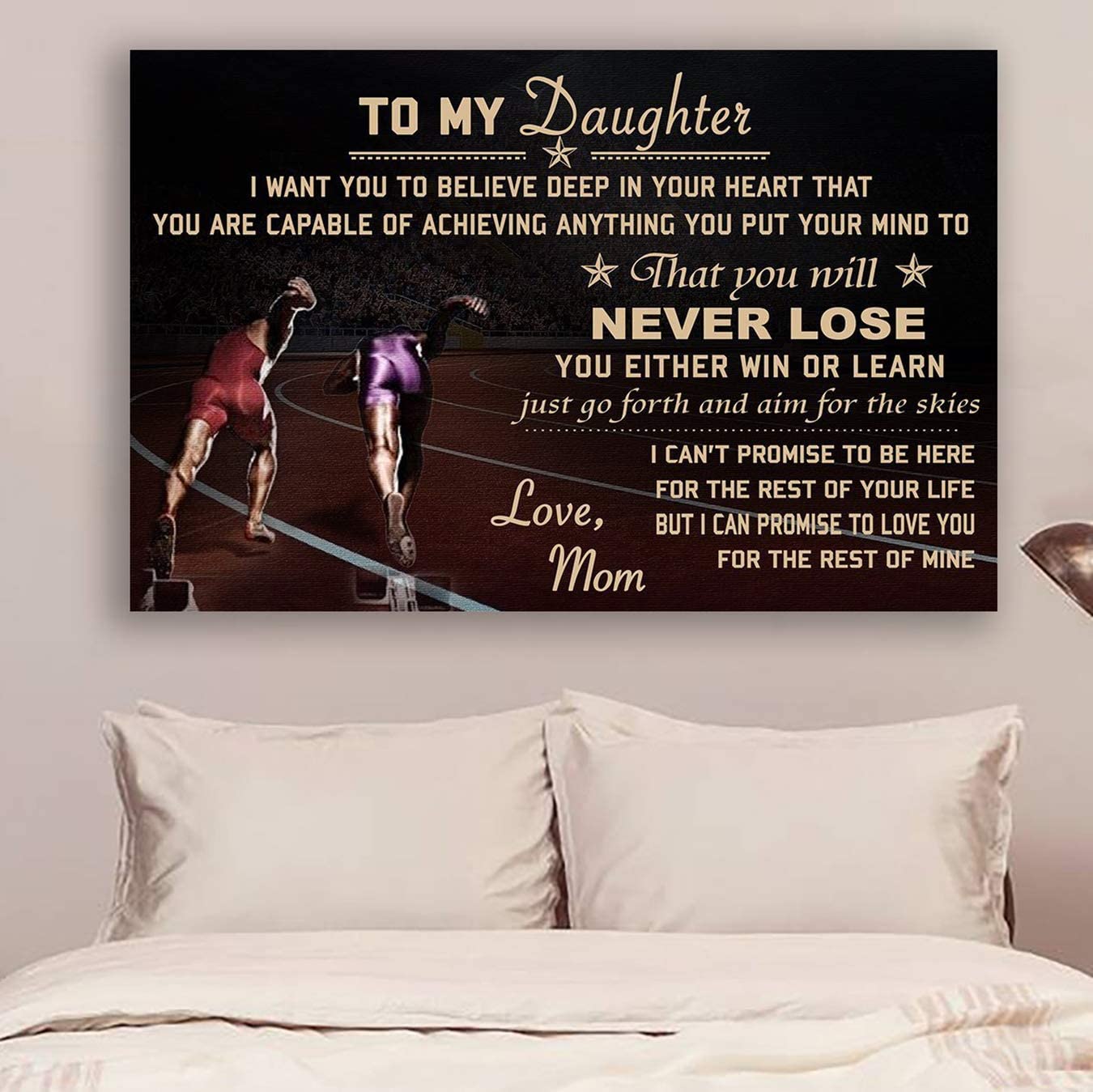 Poster for Room Aesthetic -Command Strips Wall Decor – Cv798 Lh Athletics Poster – Mom to Daughter – Never Lose