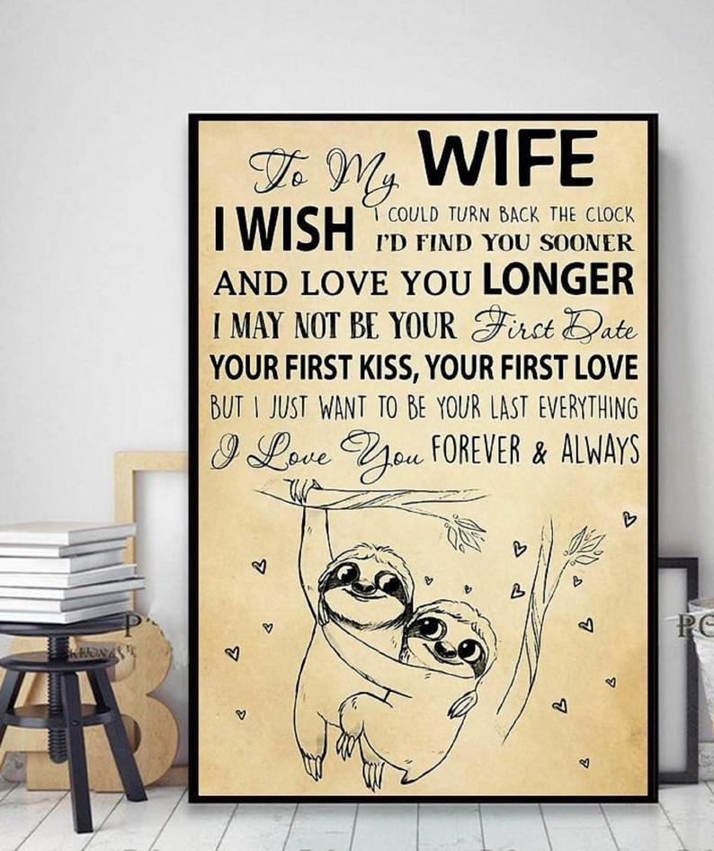 Sloth Couple To My Wife Poster