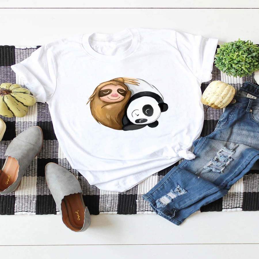 Women’s Sloth & Panda Print T-Shirt