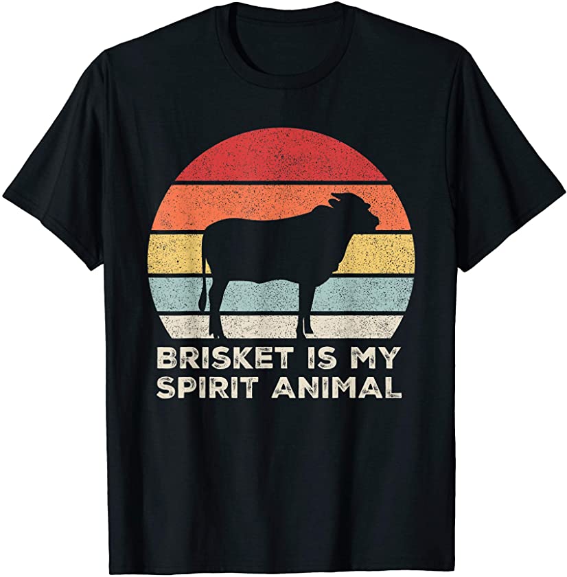 Retro Brisket Is My Spirit Animal Shirt Funny Meat Barbecue T-Shirt