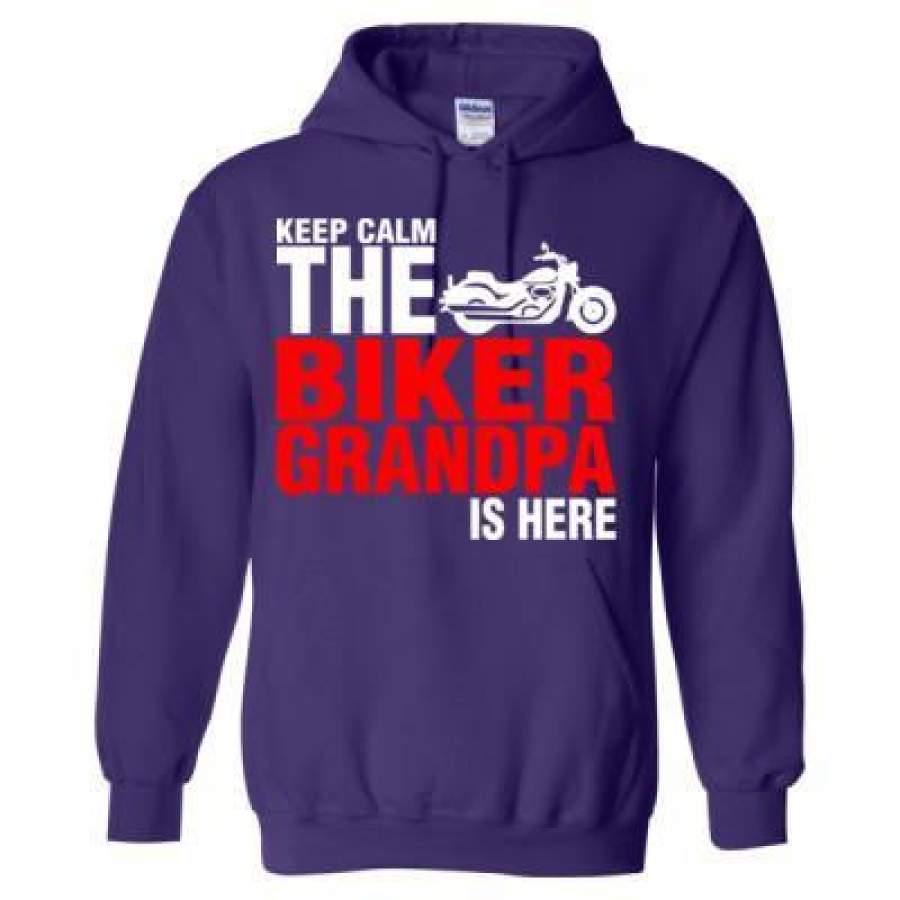 AGR Keep Calm The Biker Grandpa Is Here – Heavy Blend™ Hooded Sweatshirt