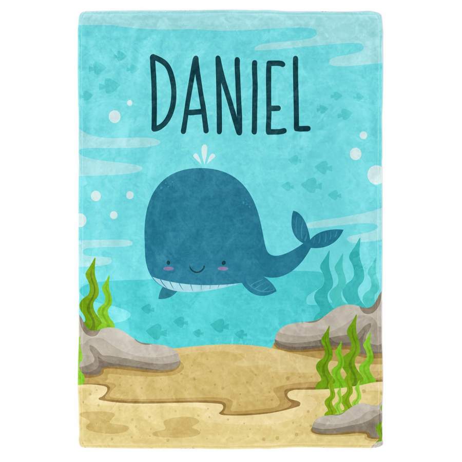 Happy Whale – Personalized Blanket