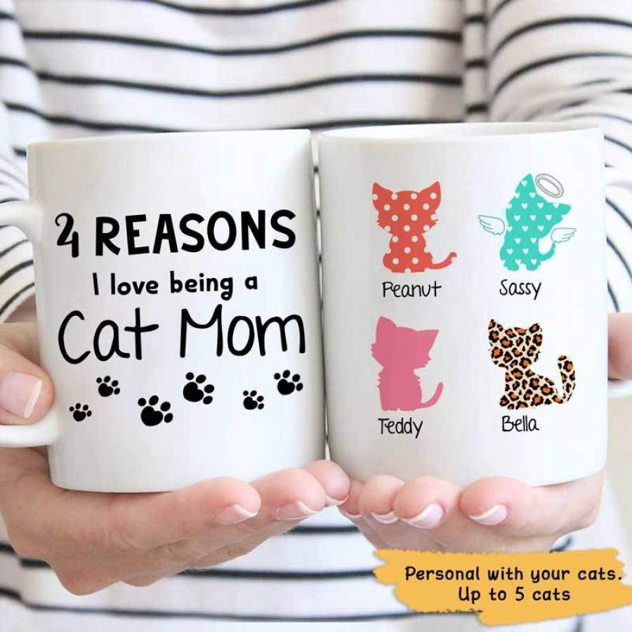 Cat Mom Pattern Personalized Mug