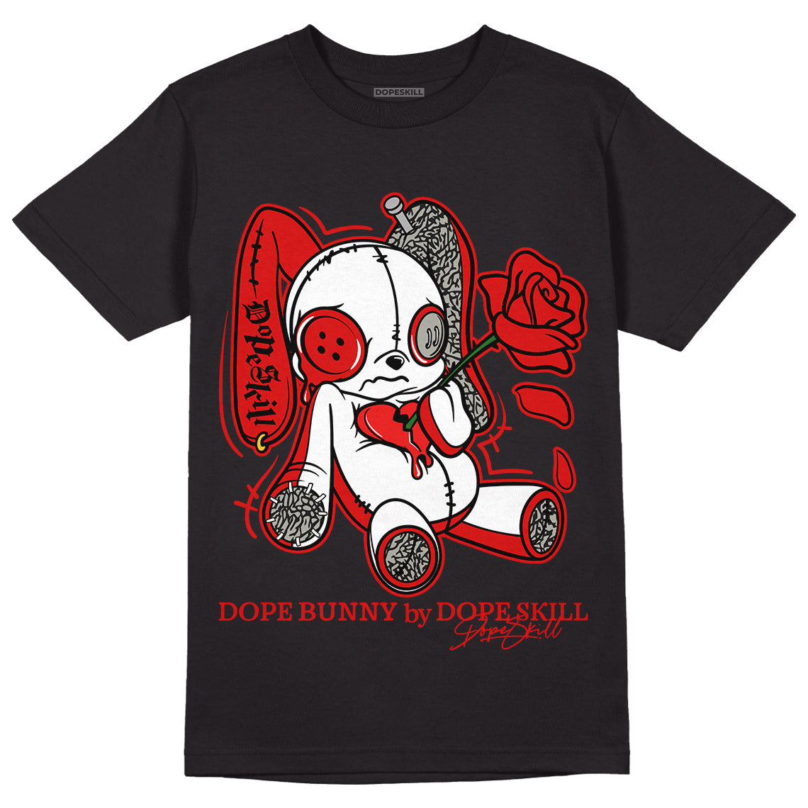 Jordan 3 “Fire Red” Dopeskill T-Shirt Dope Bunny Graphic