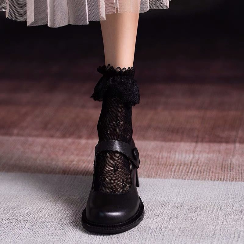 Lolitra Shoes Buckle Mary Jane9S Shoes Women Platform Shoes Patent Pu Leather Girls Shoes Casual Shoes Loafers Thick Retro Shoes Alax