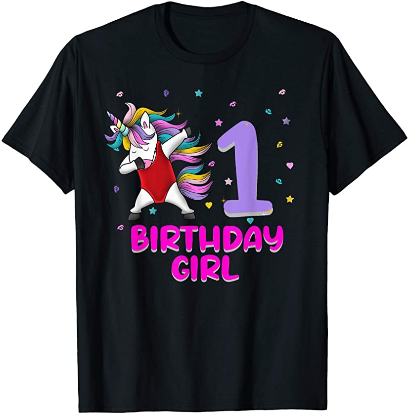 Unicorn Swimsuit 1st Birthday Girl Love Funny 1 Year Old T-Shirt