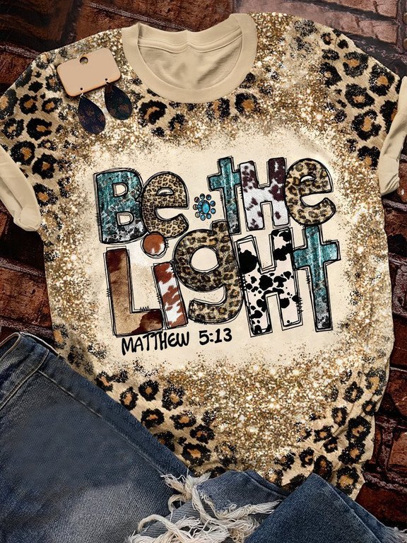 Be The Light Leopard 3D T-Shirt – Matthew 5:13 Hoodies Long Sleeve Gifts For Easter Day – T214