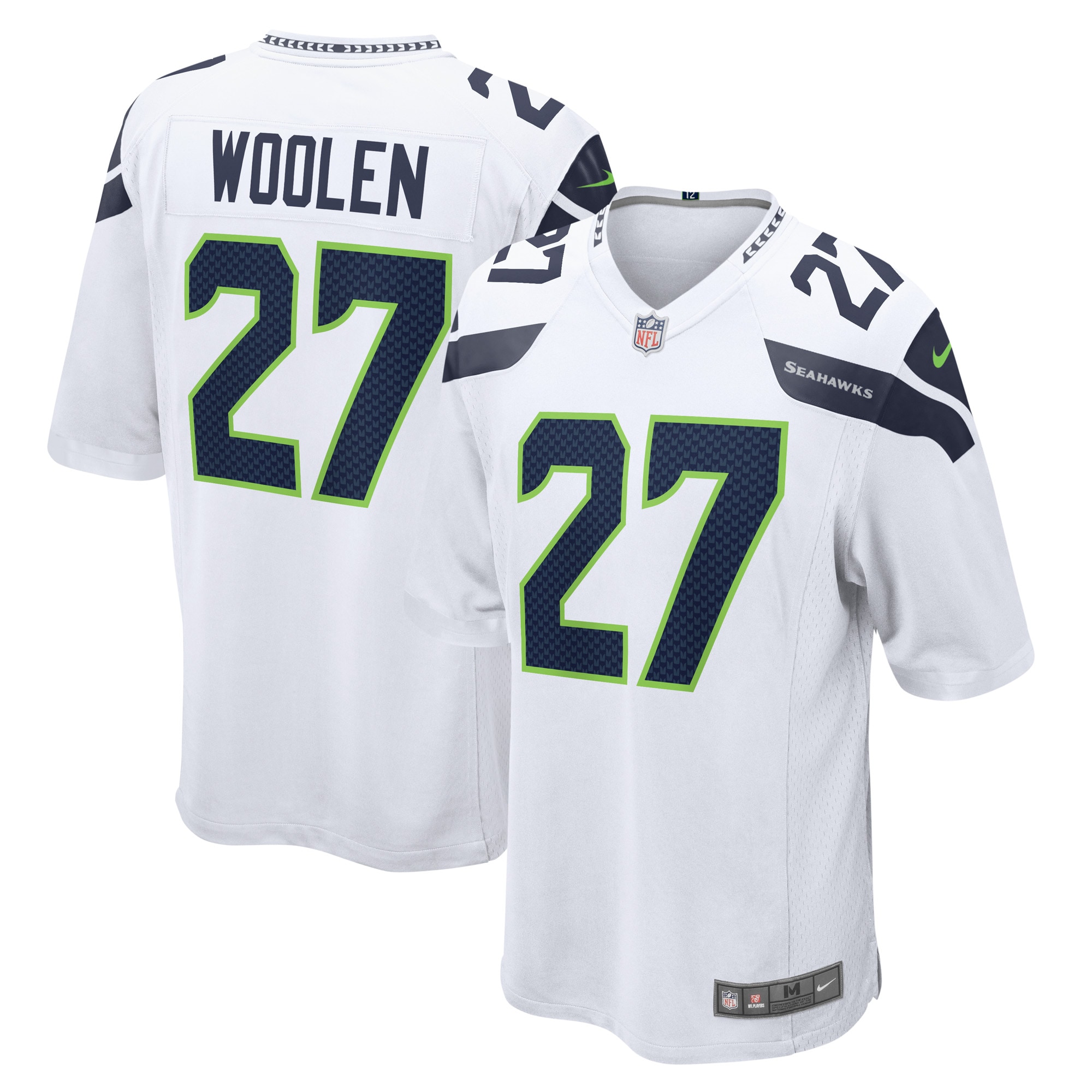 Men’s Seattle Seahawks Tariq Woolen White Game Player Jersey