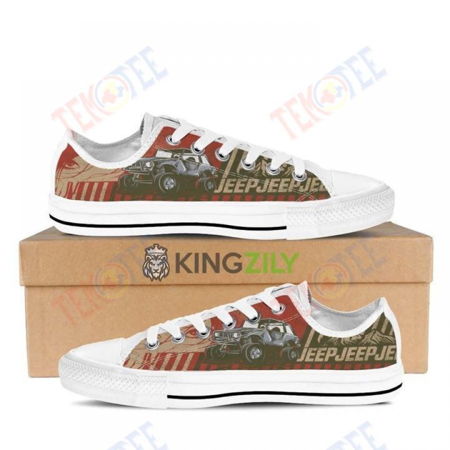 Mens Womens Jeep Christmas Low Top Shoes Custom Print Footwear Converse Sneakers TMT344