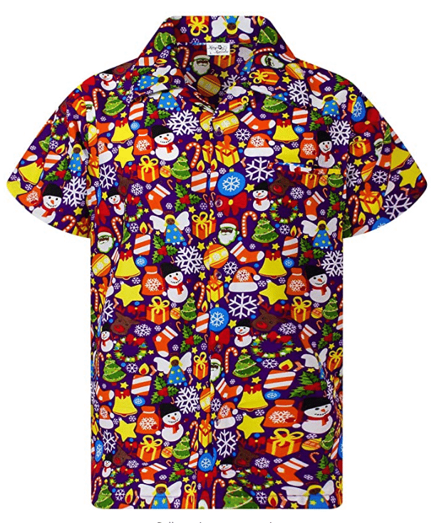 Christmas Hawaii Snowman Gingerbread Purple Button Up Shirt For Men Ha108231