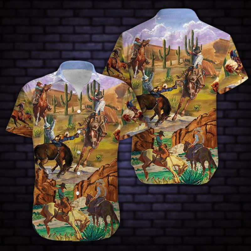 Cowboys Life By The Desert Aloha Hawaii Shirts H Ha19944