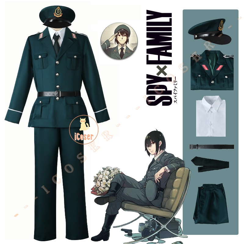 Anime Spy X Family Yuri Briar Cosplay Costume Wig Military Uniform Green Suit Jacket Pants Outfit Yor Briar Brother Men Party alx