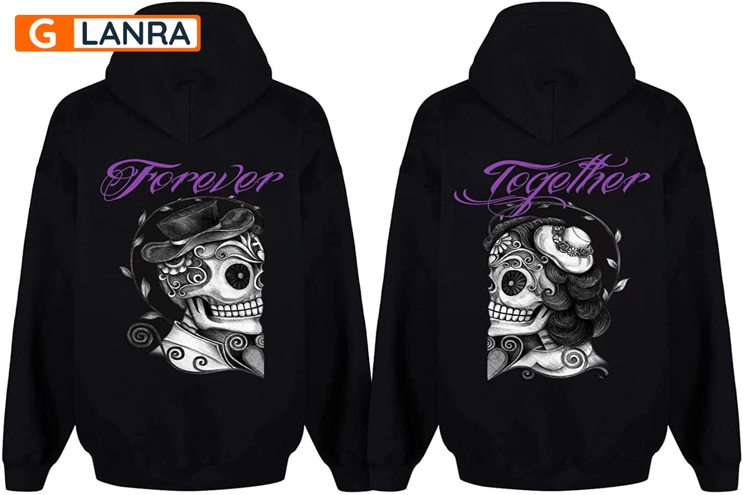 Forever Together Hoodie, Sugar Skull Couple Hoodie, Couple Hoodie, Sugar Skull Hoodie, Husband Wife Hoodie, Unisex Sweater, Sweatshirt