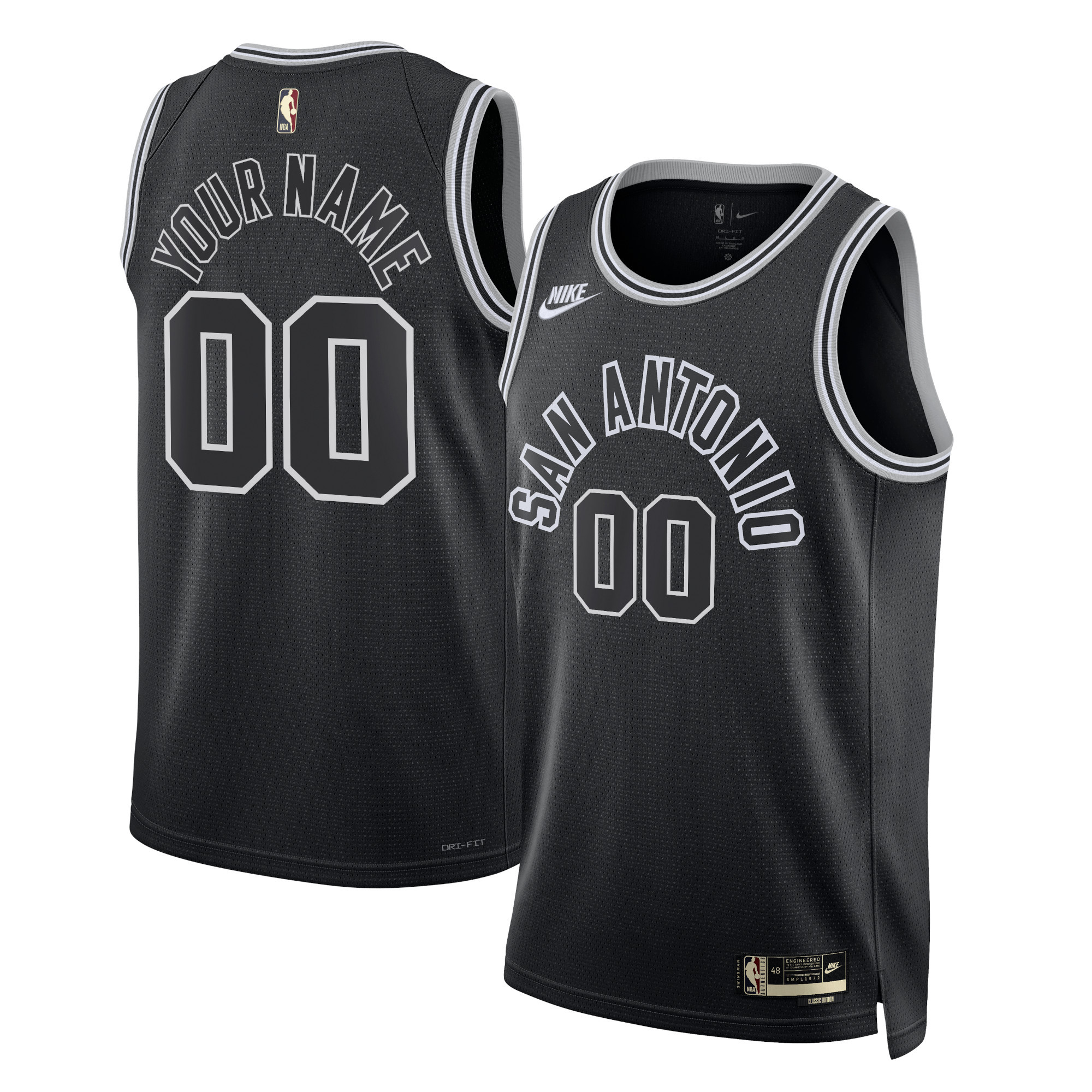 San Antonio Spurs Unisex 2022/23 Custom Swingman Jersey – Classic Edition – Black