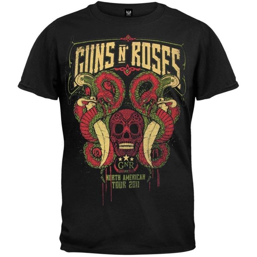 Guns N Roses-Snakes & Skull Tour Las Vegas T-Shirt Men’S Funny T-Shirt