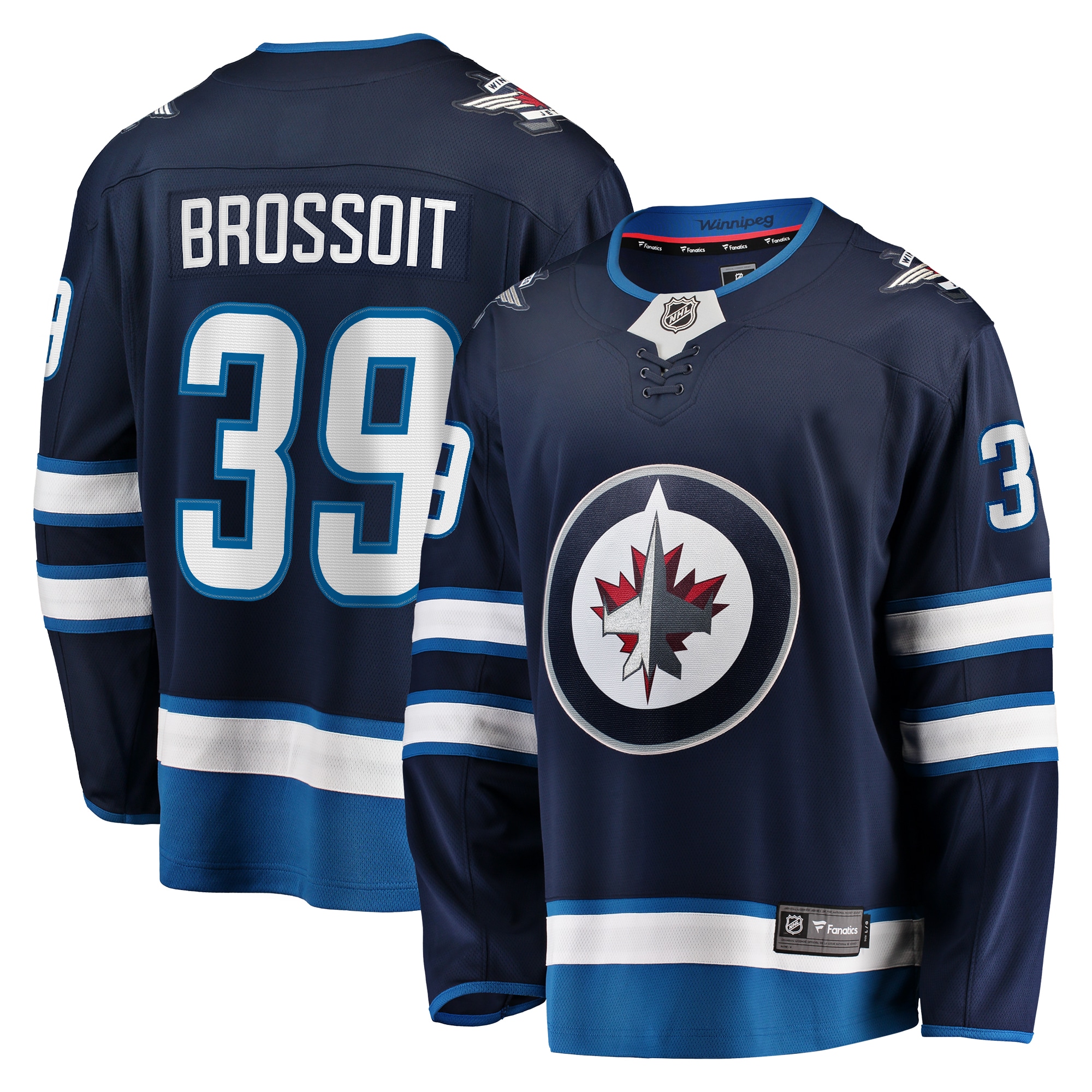 Laurent Brossoit Winnipeg Jets Branded Home Premier Breakaway Player Jersey – Navy