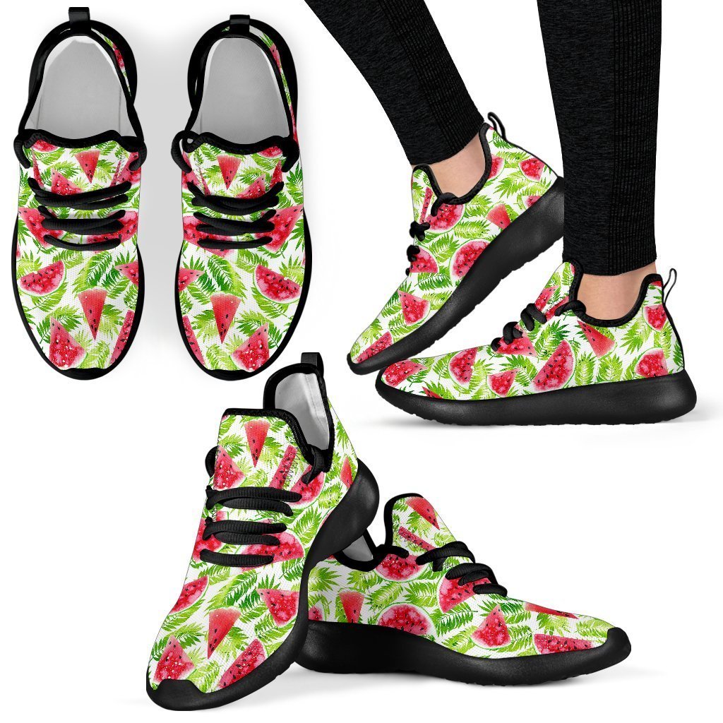 White Summer Watermelon Pattern Print Mesh Knit Shoes