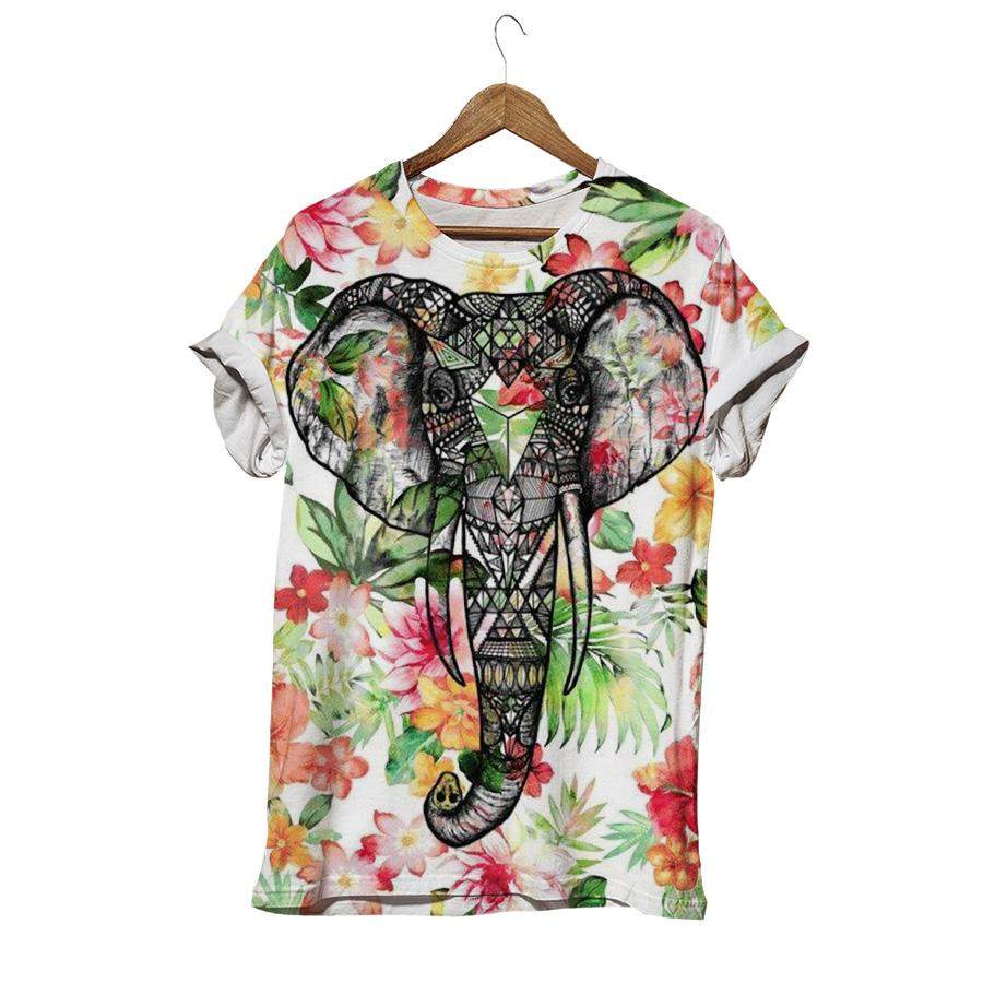 Boho Geometric Nature Elephant T-shirt