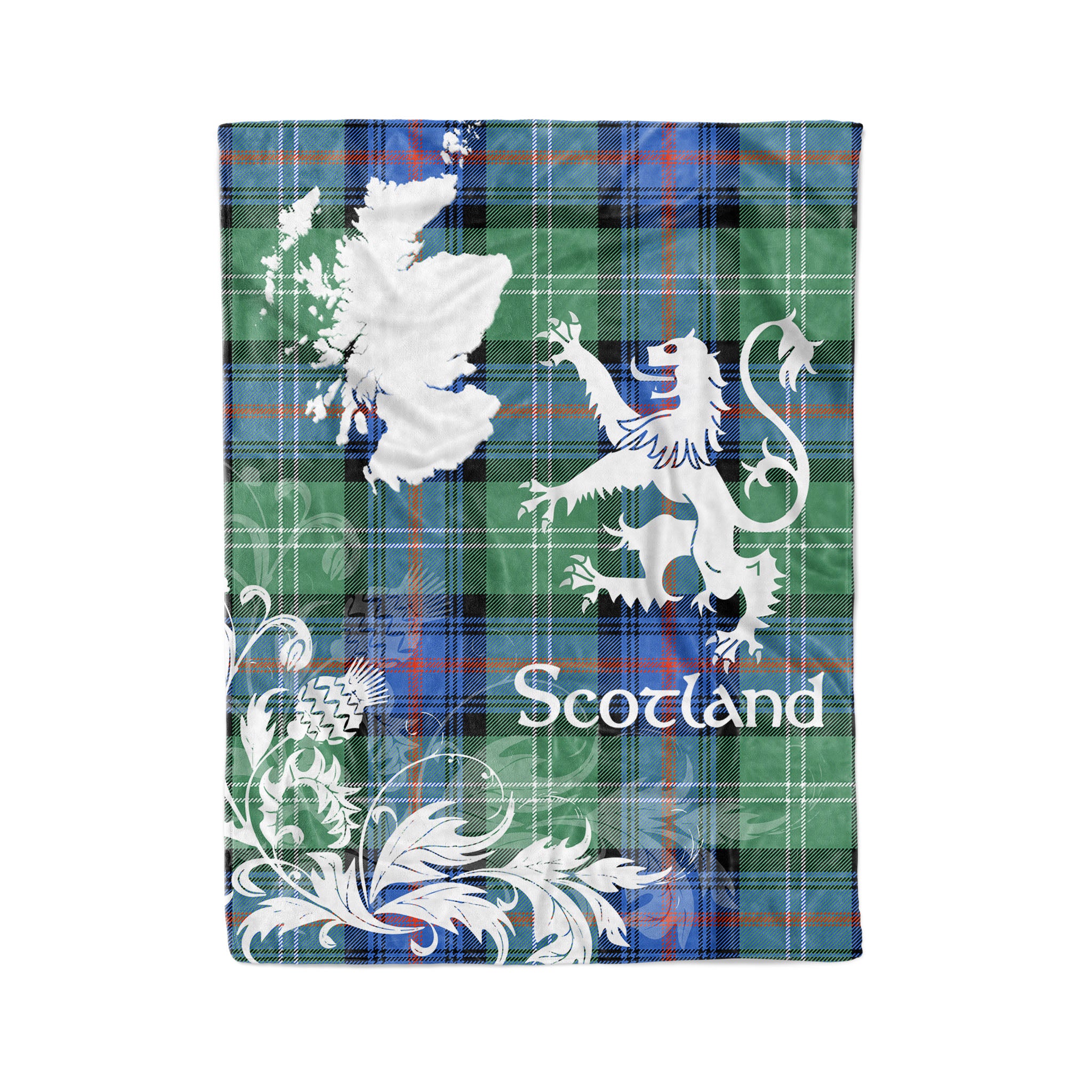 Tartan Plaid Fleece Blanket Tartan Blanket Thistle And Lion Scottish Clan Sutherland Old Ancient Plaid Blanket