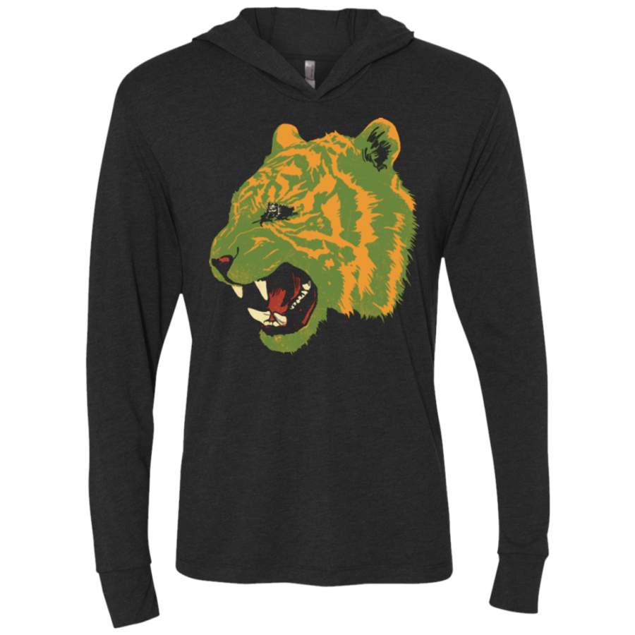 Eye Of The Tiger Triblend Long Sleeve Hoodie Tee