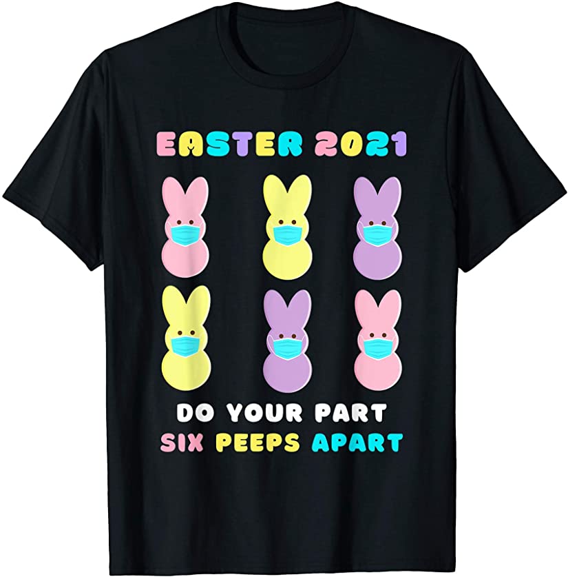 Cute Easter Bunny Face Mask Quarantine Funny Shirt Girls T-Shirt