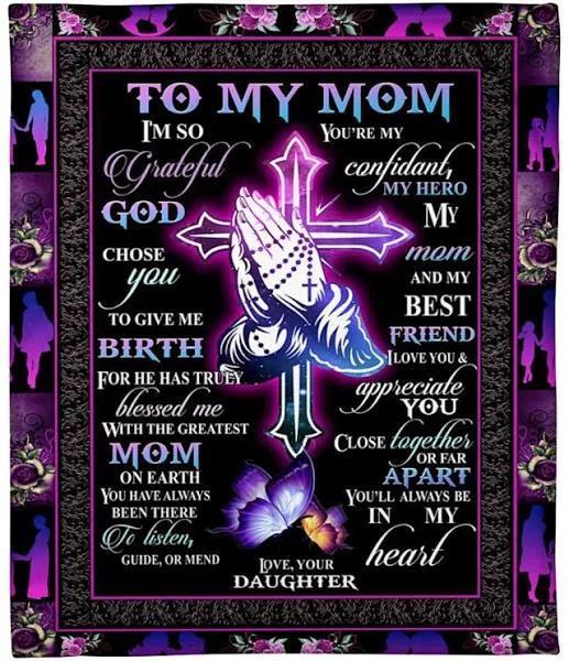 To My Mom You Are My Confidant My Hero My Mom Fleece Blanket Gift For Mom From Daughter Home Decor Bedding Couch Sofa Soft And Comfy Cozy