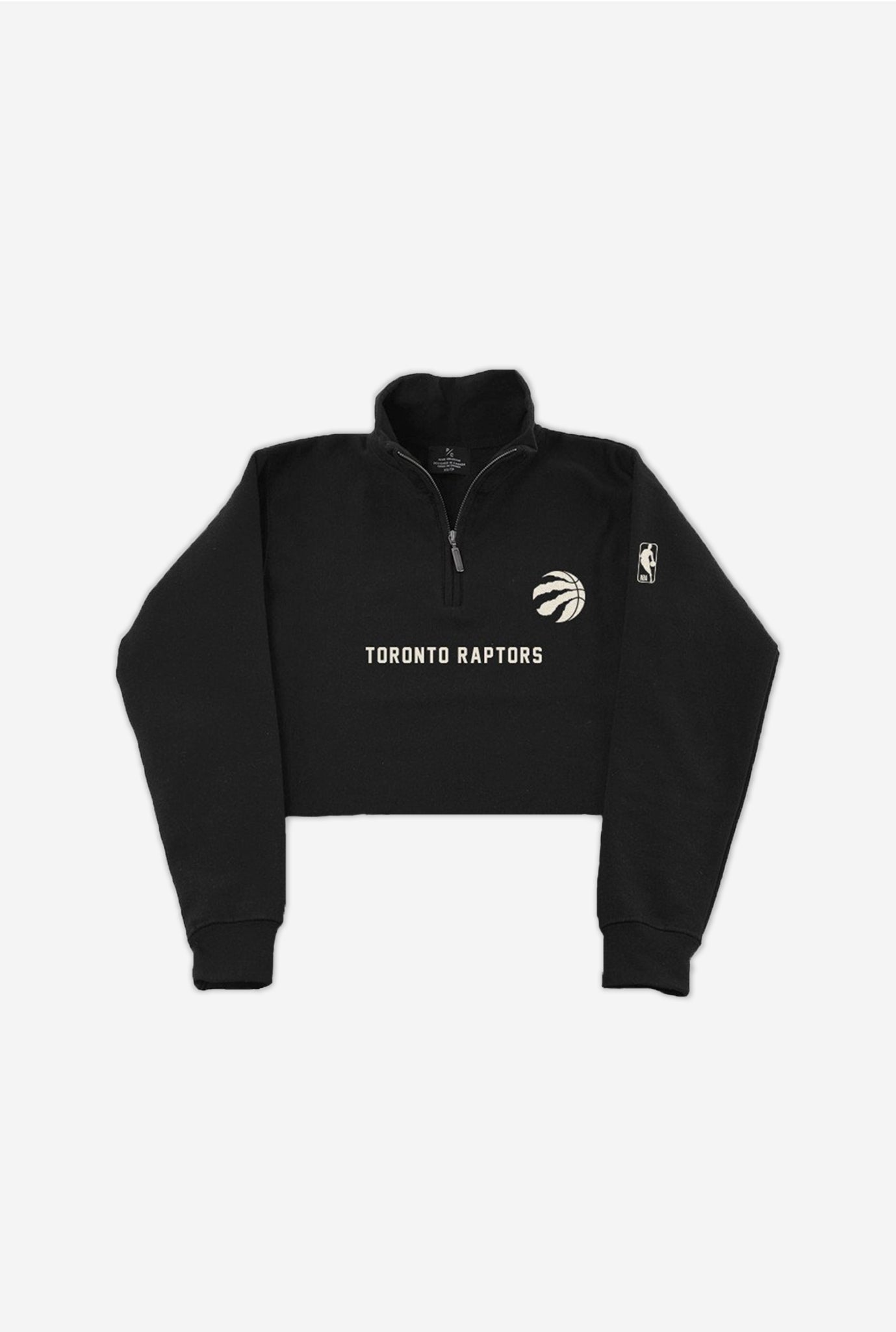 Toronto Raptors Cropped 1/4 Zip Sweater – Black