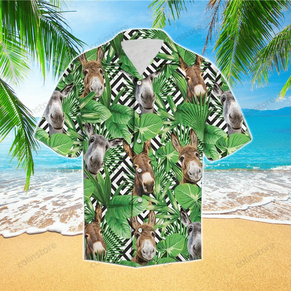 Summer Exotic Jungle Tropical Donkey Colorful Hawaii Shirt Aloha Ha48095