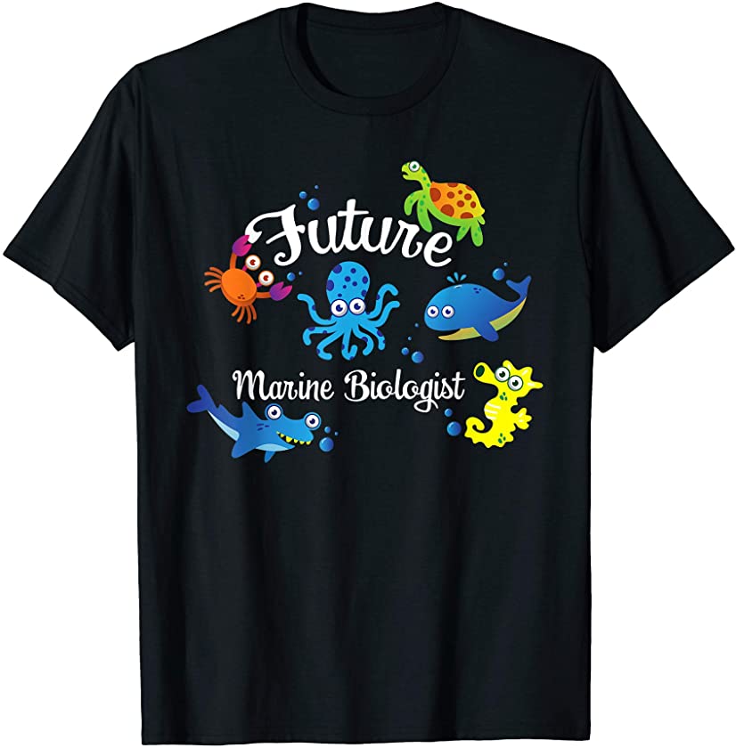 Future Marine Biologist Job Ocean Animal Lover Whale Turtle T-Shirt