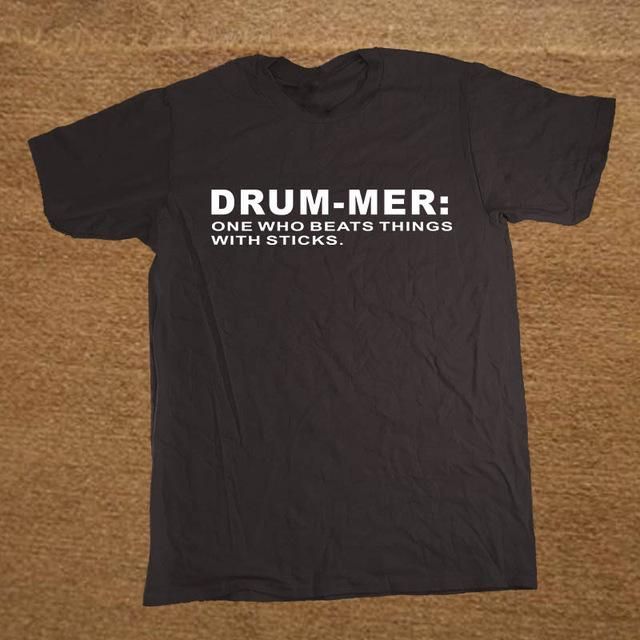 Black Funny Drummer Shirt