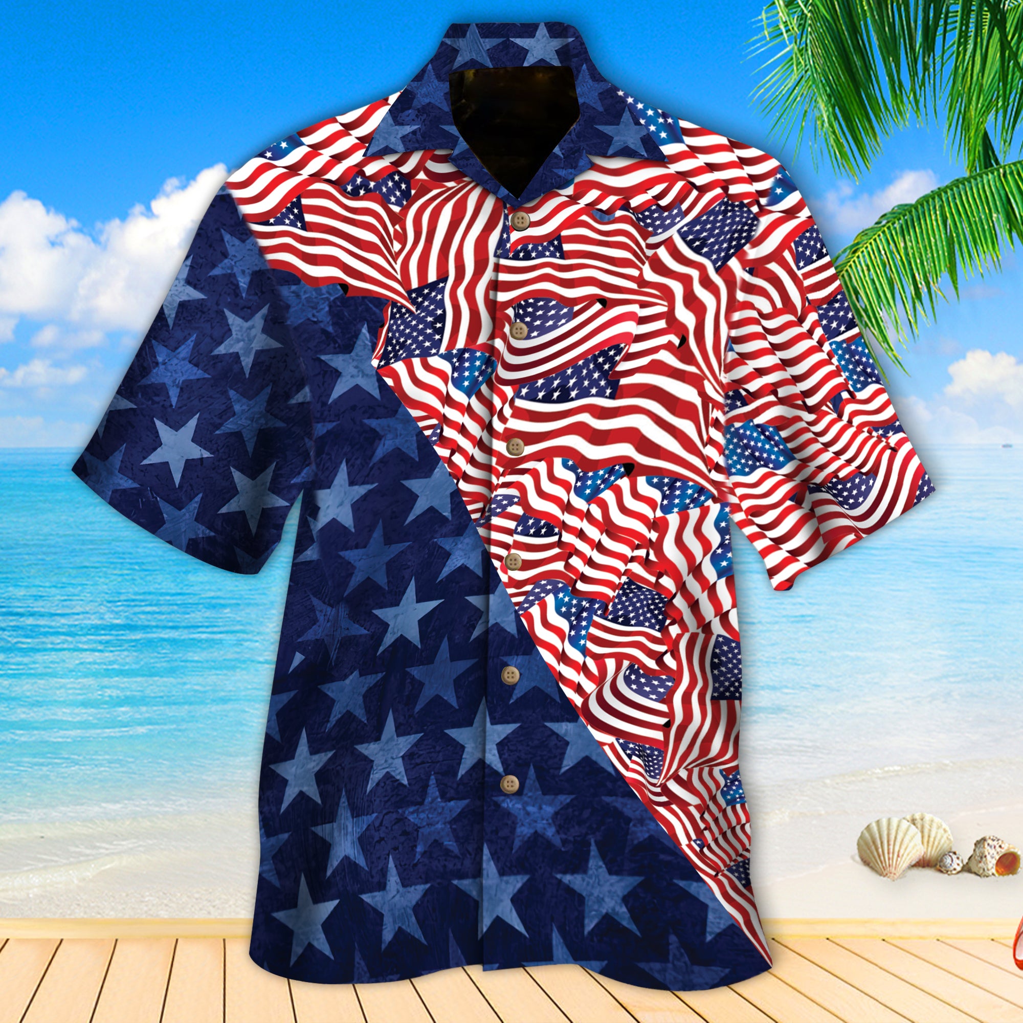 American Flag Hawaiian Shirt – Nk33