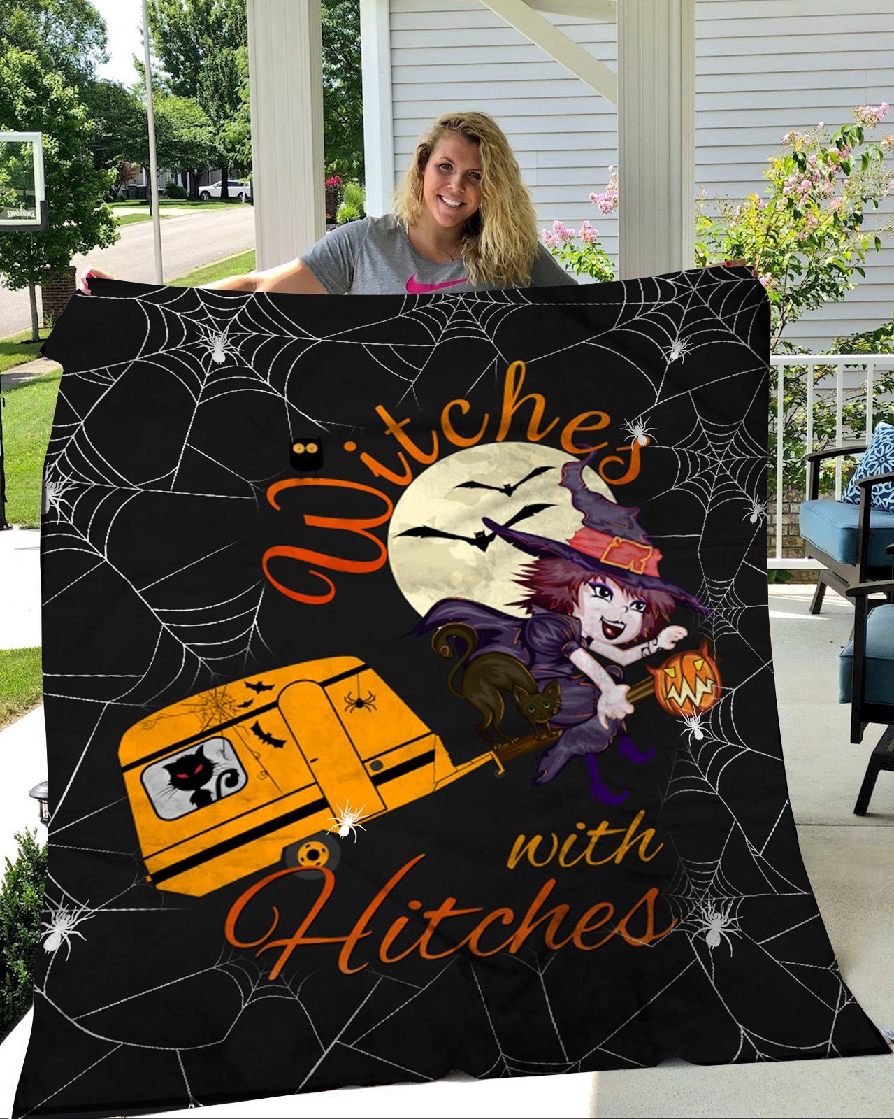 Halloween Camping Fleece Blanket – Quilt Blanket