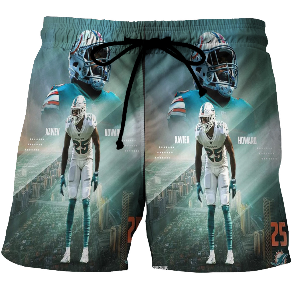 Miami Dolphins Xavien Howard4 3D All Over Print Summer Beach Hawaiian Short