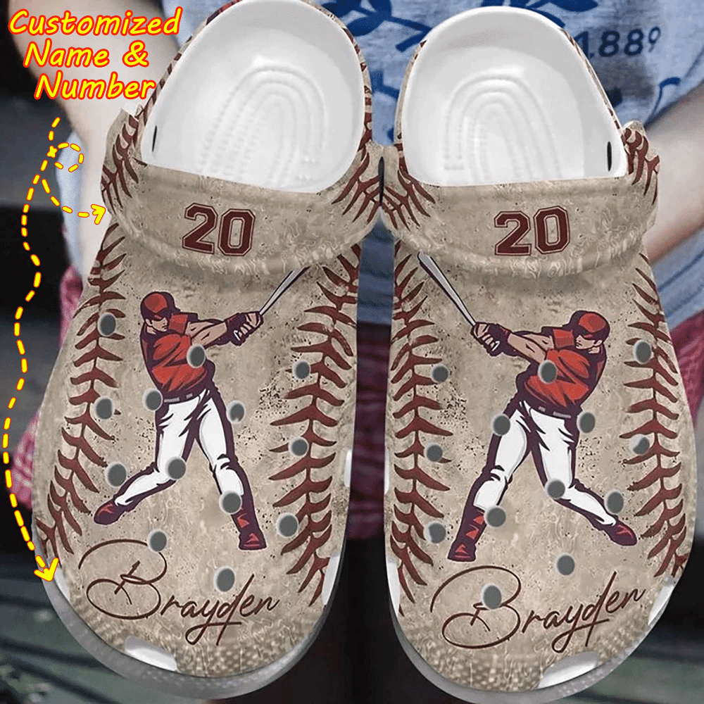 Baseball Crocs – Personalized Baseball Gift For Lover Vintage Unisex Clog Shoes For Men And Women