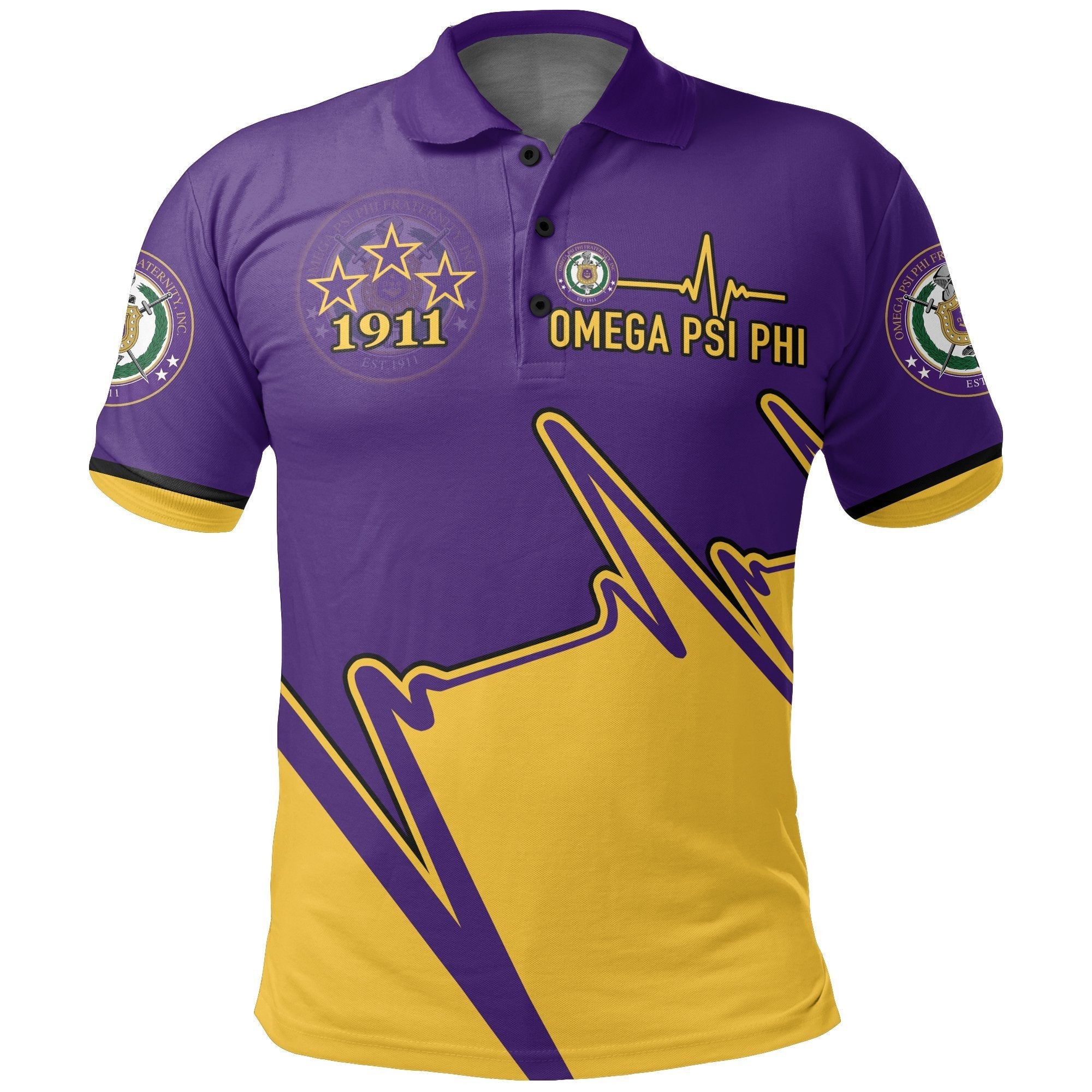 Fraternity Polo – Personalized Heartbeat Omega Psi Phi Polo Shirt