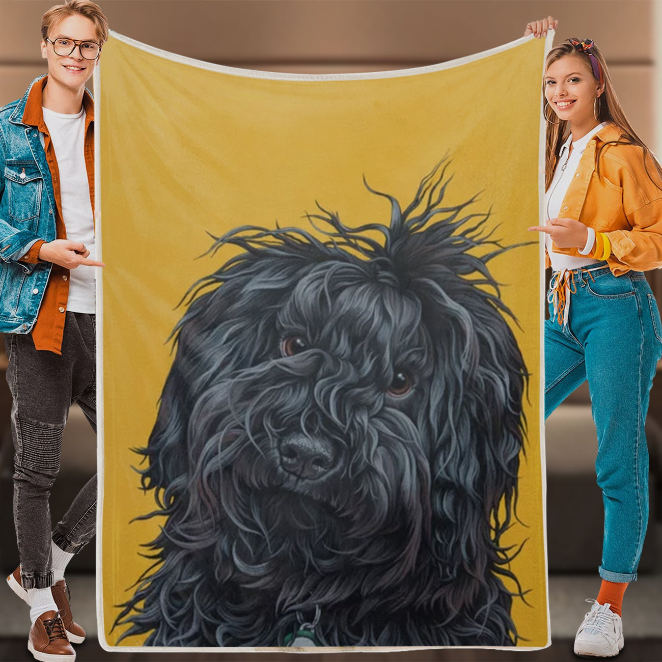 Dog Throw Blanket – Sweet Puli Puppy – Dog Painting Blanket – Dog In Blanket – Dog Fleece Blanket – Furlidays