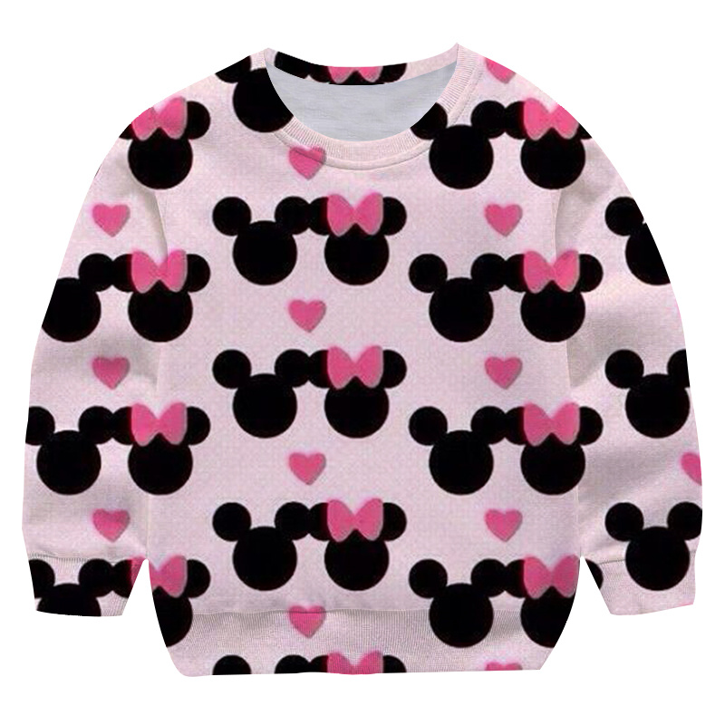 Boys Girls Mickey Mouse Sweatshirt Kids Minnie Mouse Clothes Print Spring Autumn Children’s Long-sleeved Minnie Mouse Sweater alx