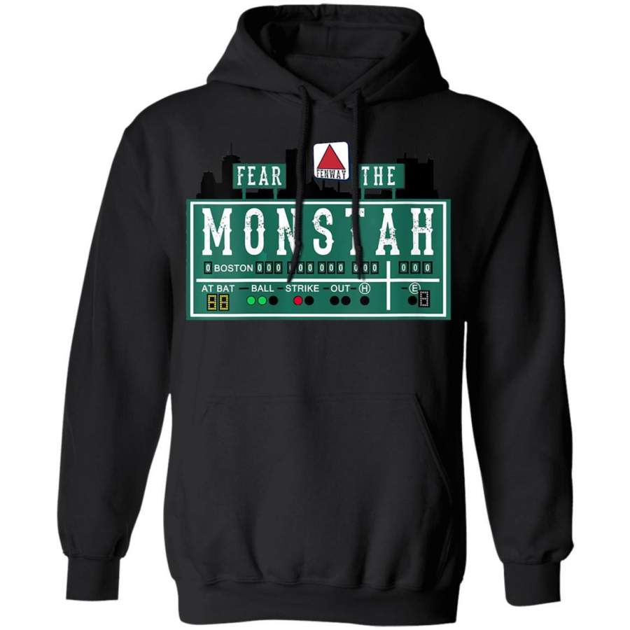 Womens Fan Of Fenway Boston Baseball Monster Fear The Monstah V-neck Hoodie