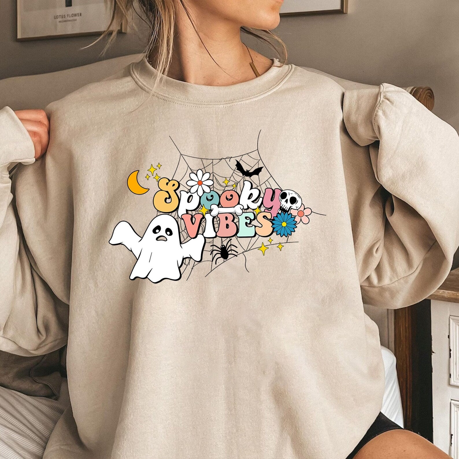 Halloween Sweatshirt 2D Crewneck Sweatshirt All Over Print Sweatshirt For Women Sweatshirt For Men