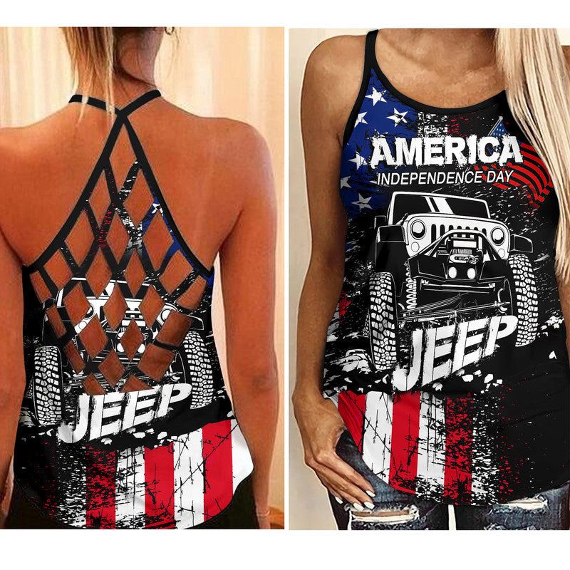 American Independence Day Jeep Criss Cross Tank Lt6